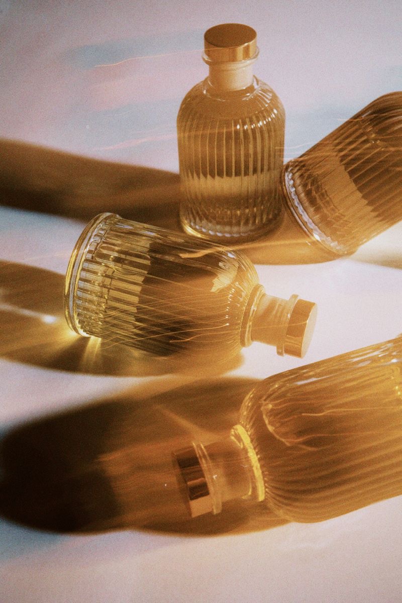 An aesthetically pleasing image of SOLEA perfume bottles